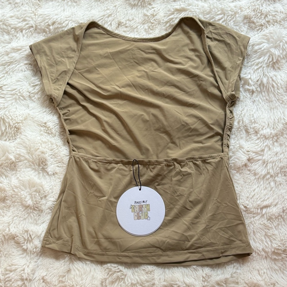 SOLD Backless beige tee